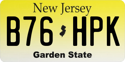 NJ license plate B76HPK