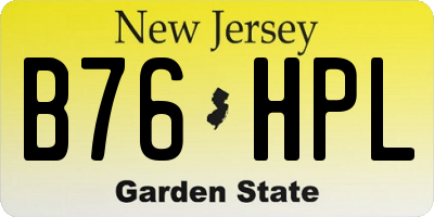 NJ license plate B76HPL