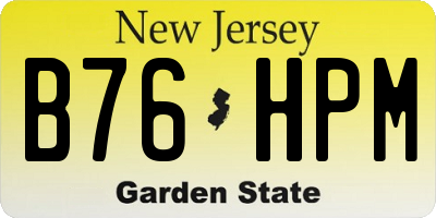 NJ license plate B76HPM