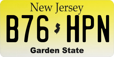 NJ license plate B76HPN