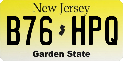 NJ license plate B76HPQ