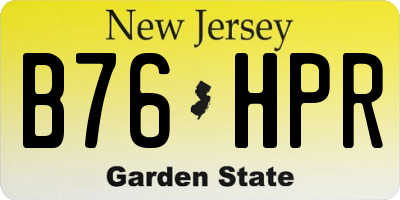 NJ license plate B76HPR