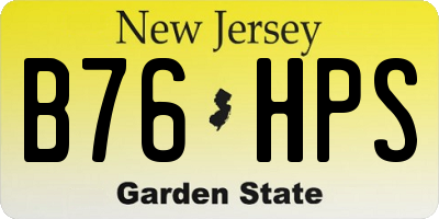 NJ license plate B76HPS