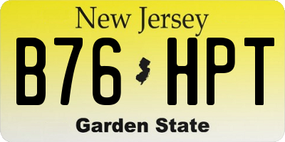 NJ license plate B76HPT