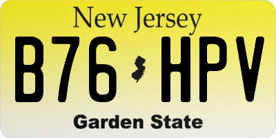 NJ license plate B76HPV
