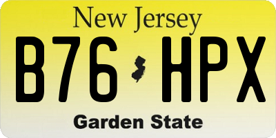 NJ license plate B76HPX
