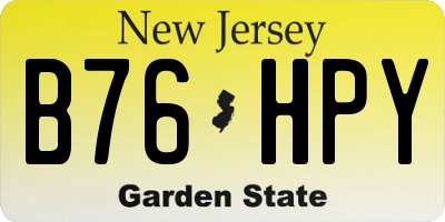 NJ license plate B76HPY