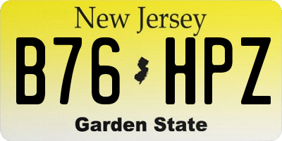 NJ license plate B76HPZ