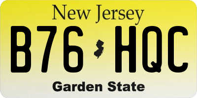 NJ license plate B76HQC