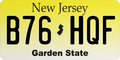 NJ license plate B76HQF