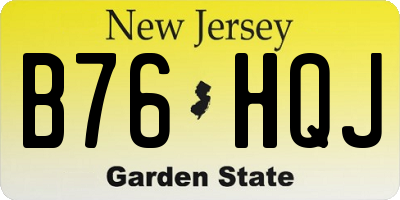 NJ license plate B76HQJ