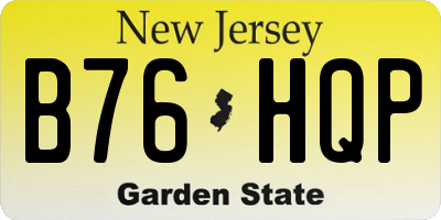 NJ license plate B76HQP