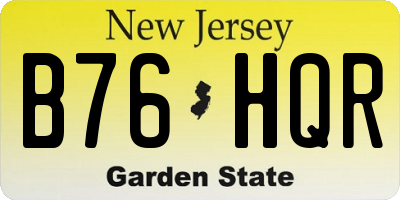 NJ license plate B76HQR