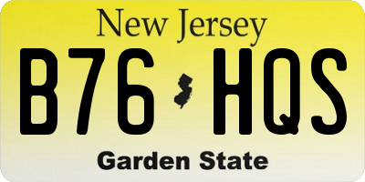 NJ license plate B76HQS