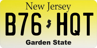 NJ license plate B76HQT