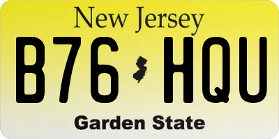 NJ license plate B76HQU
