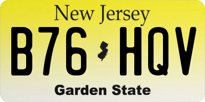 NJ license plate B76HQV