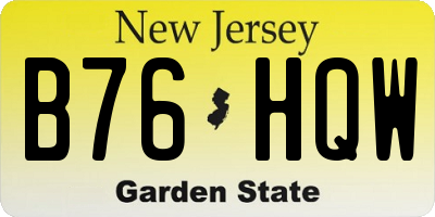NJ license plate B76HQW