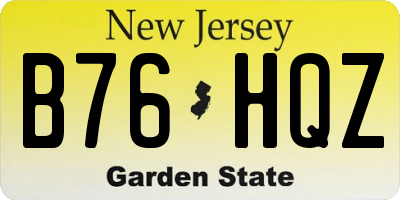 NJ license plate B76HQZ