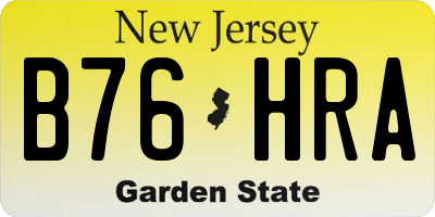 NJ license plate B76HRA