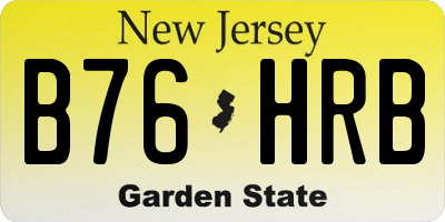 NJ license plate B76HRB