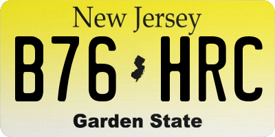 NJ license plate B76HRC