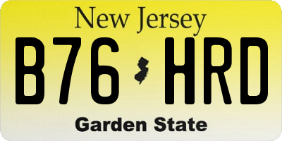 NJ license plate B76HRD
