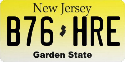 NJ license plate B76HRE