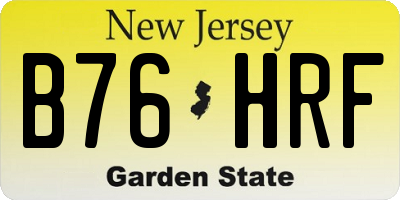 NJ license plate B76HRF