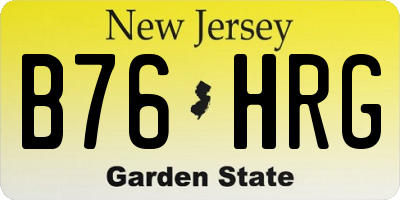 NJ license plate B76HRG
