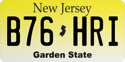 NJ license plate B76HRI