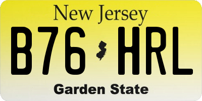 NJ license plate B76HRL