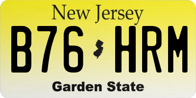 NJ license plate B76HRM