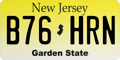 NJ license plate B76HRN