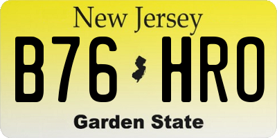 NJ license plate B76HRO