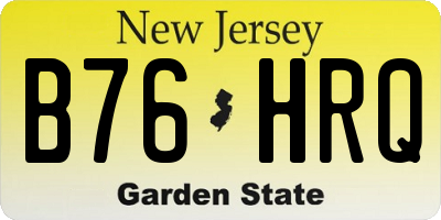NJ license plate B76HRQ