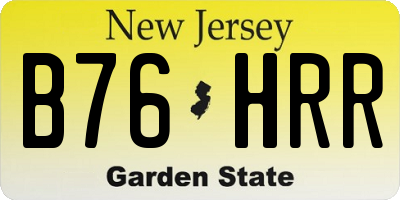 NJ license plate B76HRR