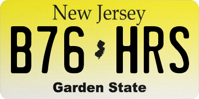 NJ license plate B76HRS