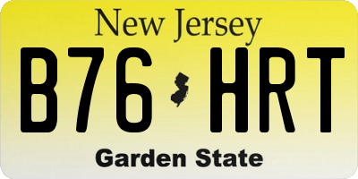 NJ license plate B76HRT