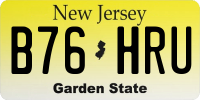 NJ license plate B76HRU