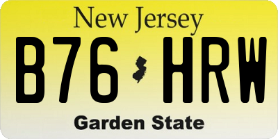 NJ license plate B76HRW