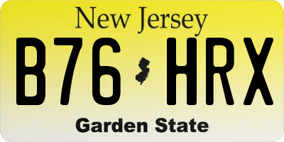 NJ license plate B76HRX