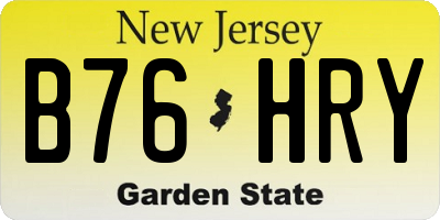 NJ license plate B76HRY