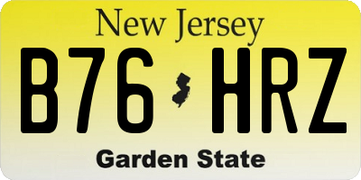 NJ license plate B76HRZ