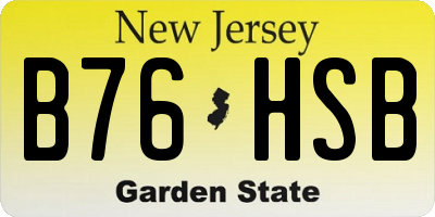 NJ license plate B76HSB