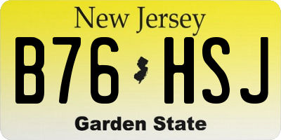NJ license plate B76HSJ
