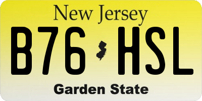 NJ license plate B76HSL