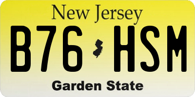 NJ license plate B76HSM