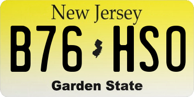 NJ license plate B76HSO