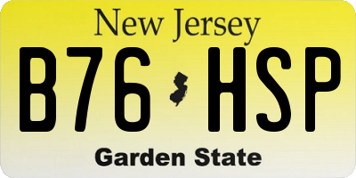 NJ license plate B76HSP